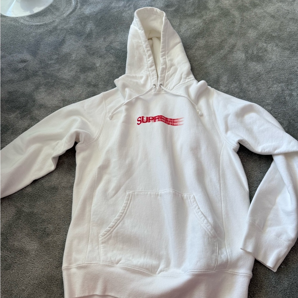 Supreme White and Red Sweater Classic Design